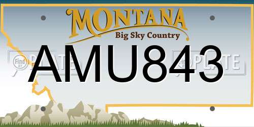 AMU843 Montana License Plate