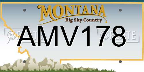 AMV178 Montana License Plate