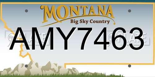AMY7463 Montana License Plate