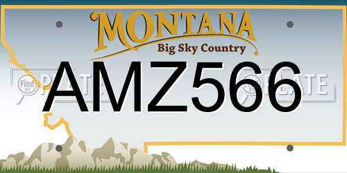 AMZ566 Montana License Plate