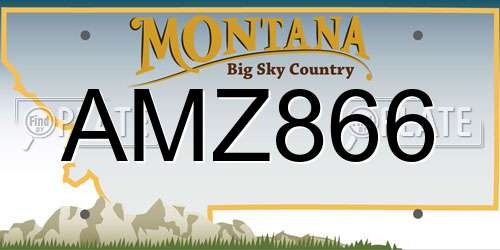 AMZ866 Montana License Plate