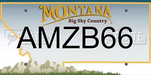 AMZB66 Montana License Plate
