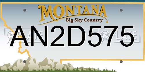 AN2D575 Montana License Plate