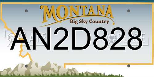 AN2D828 Montana License Plate