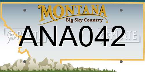 ANA042 Montana License Plate