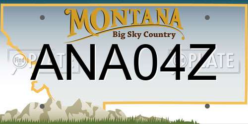 ANA04Z Montana License Plate