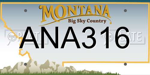 ANA316 Montana License Plate