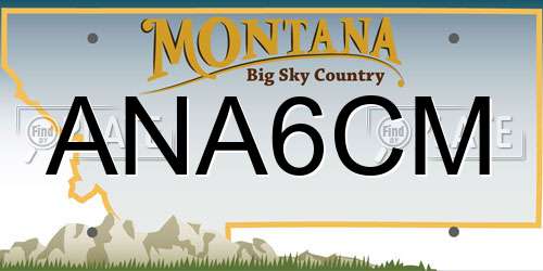 ANA6CM Montana License Plate