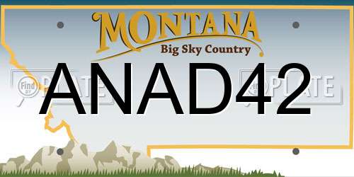ANAD42 Montana License Plate