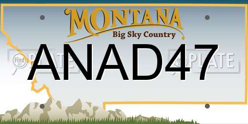 ANAD47 Montana License Plate