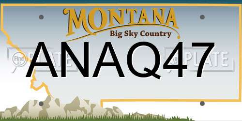 ANAQ47 Montana License Plate