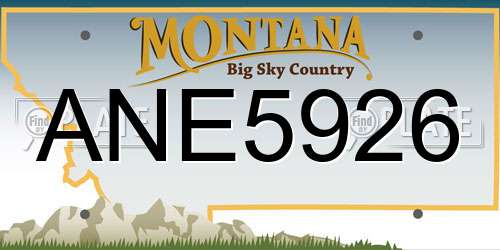ANE5926 Montana License Plate