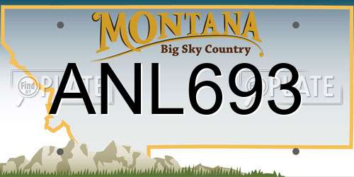 ANL693 Montana License Plate