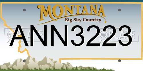 ANN3223 Montana License Plate