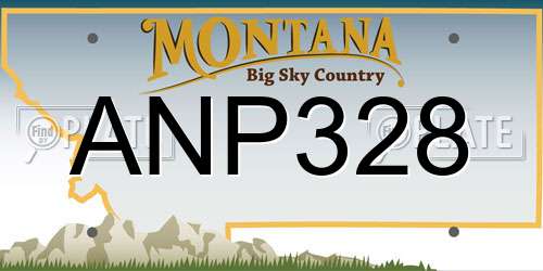 ANP328 Montana License Plate