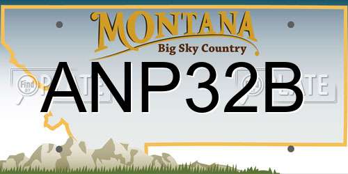 ANP32B Montana License Plate