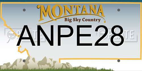 ANPE28 Montana License Plate