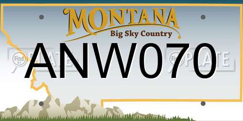 ANW070 Montana License Plate