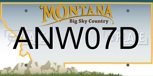 ANW07D Montana License Plate