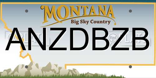 ANZDBZB Montana License Plate