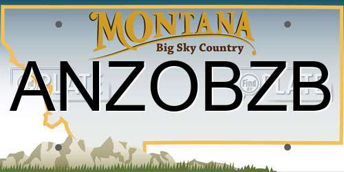 ANZOBZB Montana License Plate