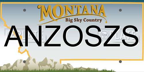 ANZOSZS Montana License Plate