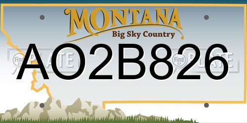AO2B826 Montana License Plate