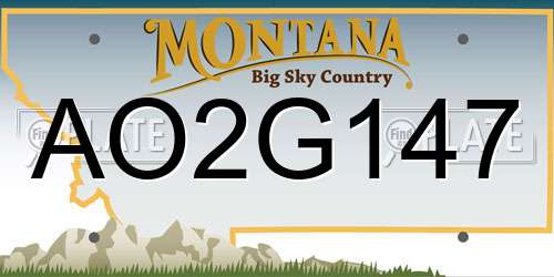 AO2G147 Montana License Plate