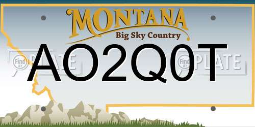 AO2Q0T Montana License Plate