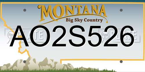 AO2S526 Montana License Plate
