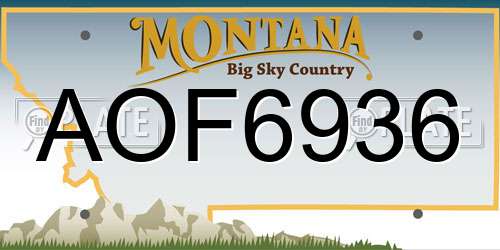 AOF6936 Montana License Plate
