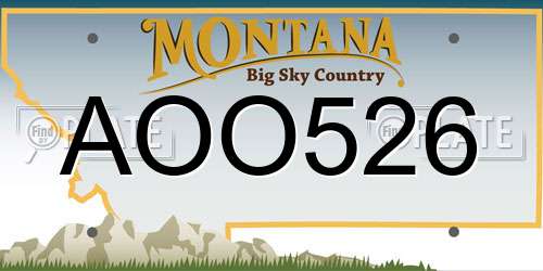 AOO526 Montana License Plate