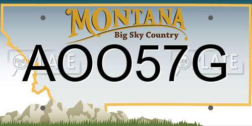 AOO57G Montana License Plate