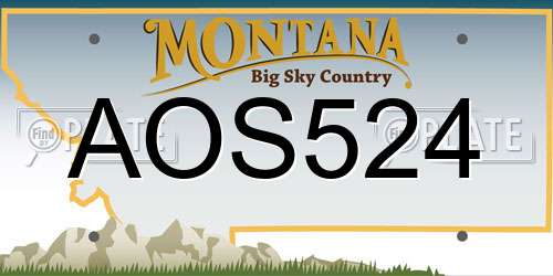 AOS524 Montana License Plate