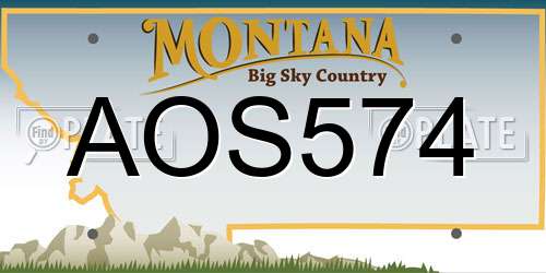 AOS574 Montana License Plate