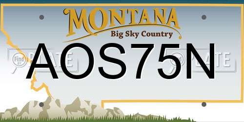 AOS75N Montana License Plate