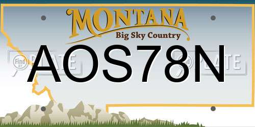 AOS78N Montana License Plate