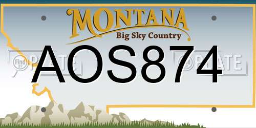 AOS874 Montana License Plate