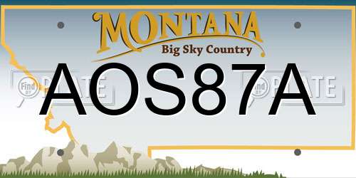 AOS87A Montana License Plate