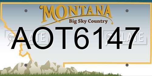 AOT6147 Montana License Plate