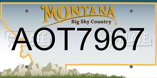AOT7967 Montana License Plate