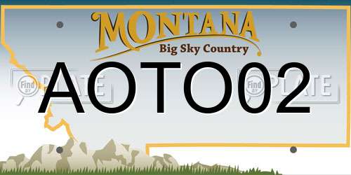 AOTO02 Montana License Plate