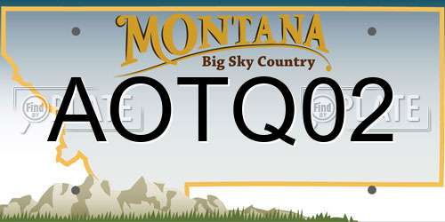 AOTQ02 Montana License Plate