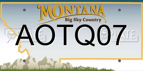 AOTQ07 Montana License Plate