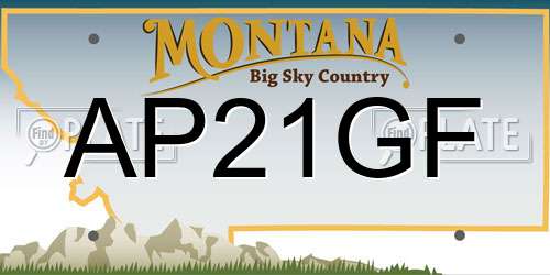 AP21GF Montana License Plate