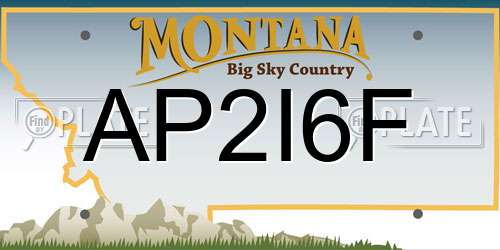 AP2I6F Montana License Plate