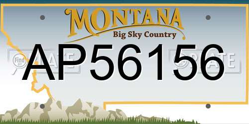 AP56156 Montana License Plate
