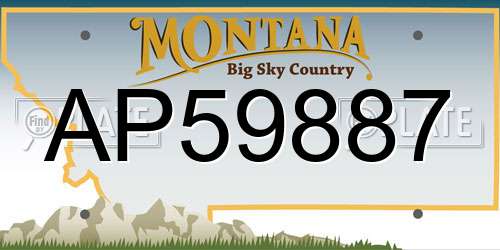 AP59887 Montana License Plate