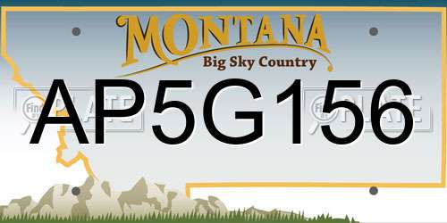 AP5G156 Montana License Plate