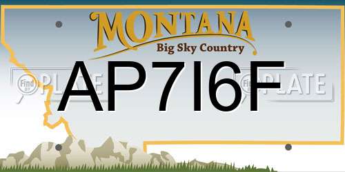 AP7I6F Montana License Plate